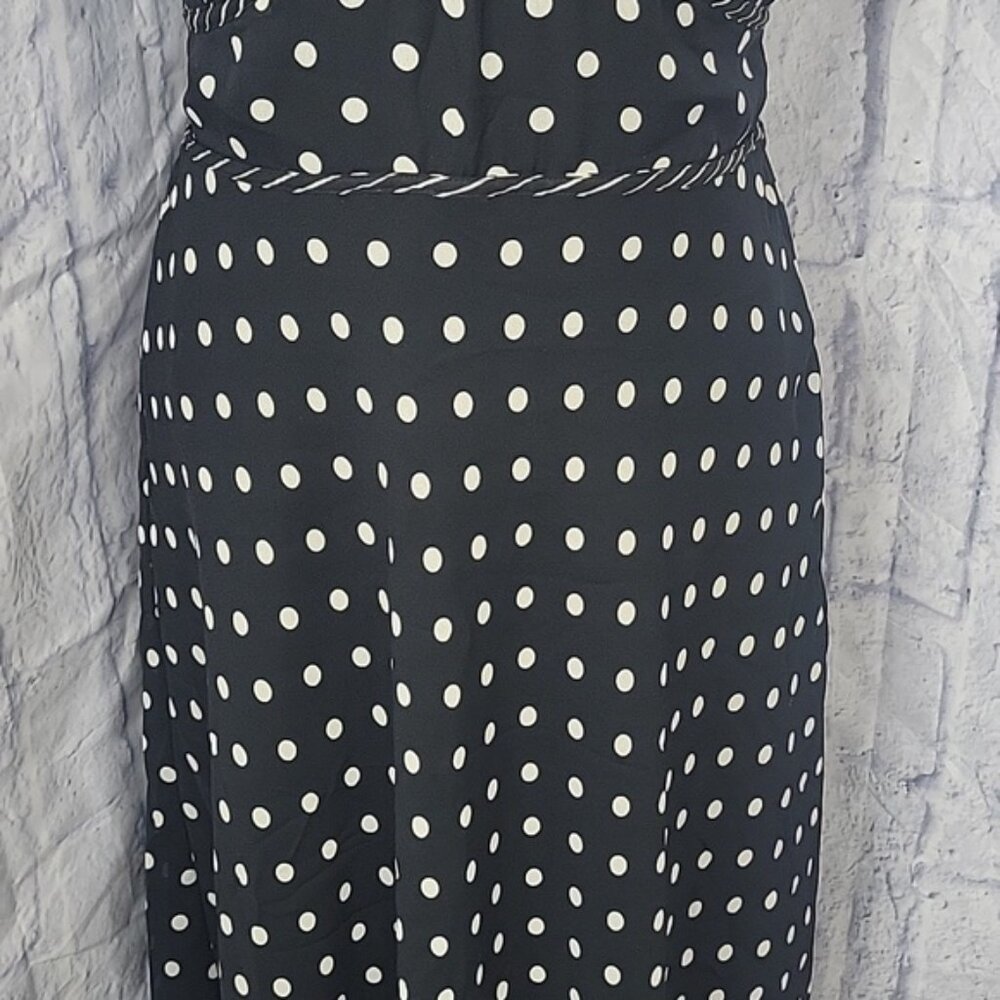 Jonathan Martin Black and White Polka Dot Midi Dress - Picture 3 of 10